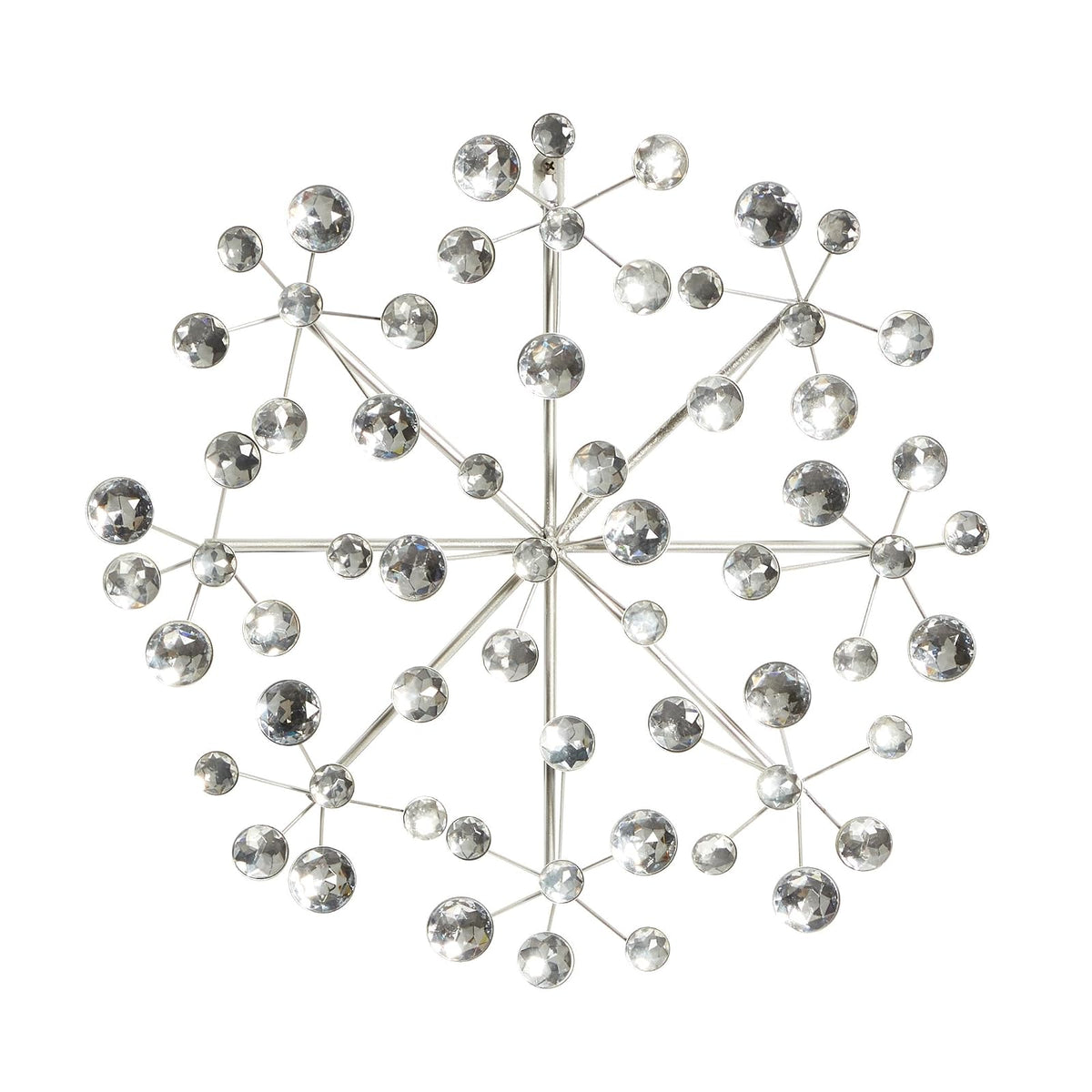 Deco 79 Metal Starburst Home Wall Decor Wall Sculpture with Crystal adorno de pared 16" x 2" x 16", Plata