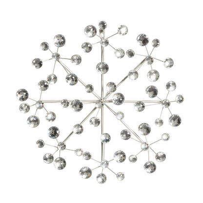 Deco 79 Metal Starburst Home Wall Decor Wall Sculpture with Crystal adorno de pared 16" x 2" x 16", Plata