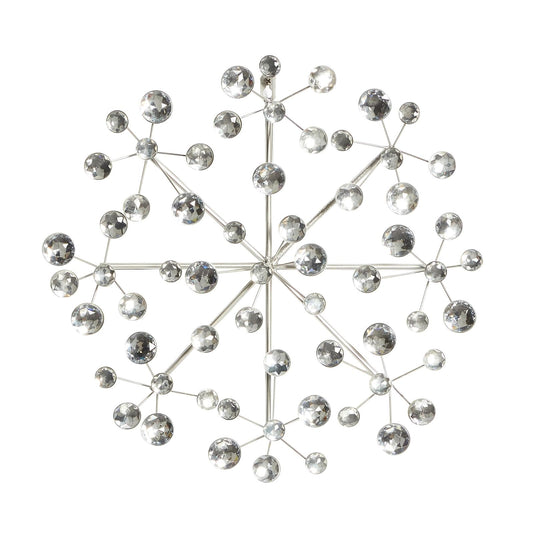 Deco 79 Metal Starburst Home Wall Decor Wall Sculpture with Crystal adorno de pared 16" x 2" x 16", Plata