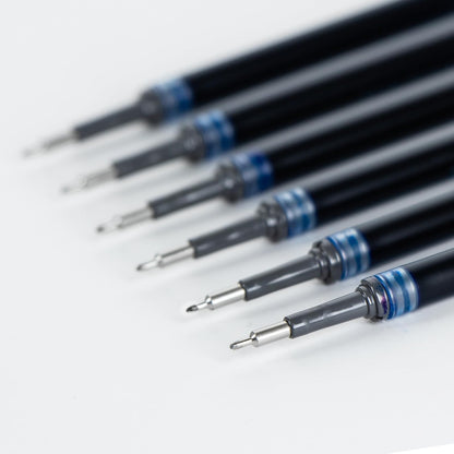 Pentel - Tinta de repuesto para bolígrafo de gel EnerGel, punta de aguja de 0,5 mm, tinta fina, azul, paquete de 6 recambios
