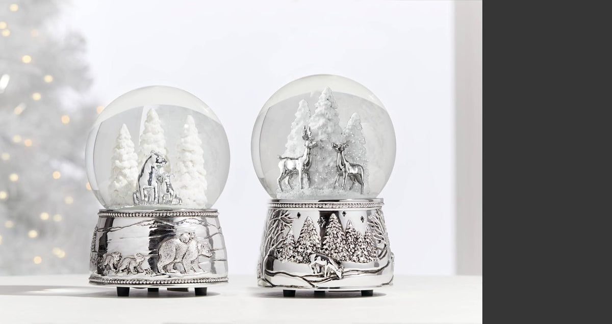 Reed & Barton Bola de Nieve Musical Osos Polares North Pole Bound Toca Jingle Bells