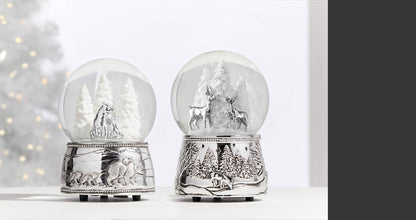 Reed & Barton Bola de Nieve Musical Osos Polares North Pole Bound Toca Jingle Bells