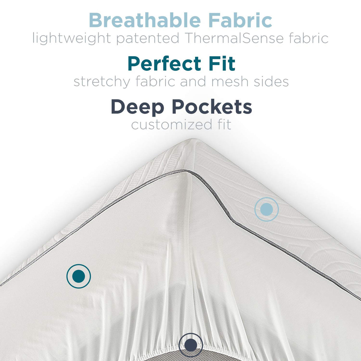 Tempur-Pedic TEMPUR-Protect Waterproof Mattress Protector, King Cover Deep Pocket Fitted, Temperature Balancing, 10-Year Warranty, Made in USA