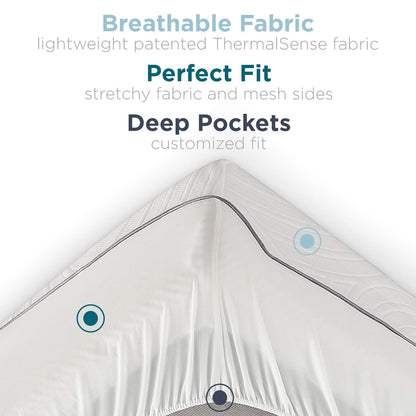 Tempur-Pedic TEMPUR-Protect Waterproof Mattress Protector, King Cover Deep Pocket Fitted, Temperature Balancing, 10-Year Warranty, Made in USA