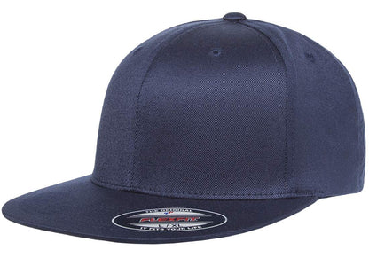 Flexfit Pro-béisbol en el Campo Gorro/Sombrero para para Hombre | Buckram duro, estructurado, espalda cerrada, ajuste elástico, pico plateado - marino - G-XL