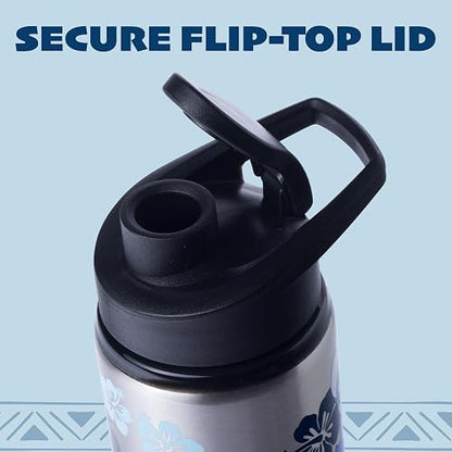 Silver Buffalo - Botella de agua de acero inoxidable LO0189ST Disney Lilo and Stitch, 25 onzas