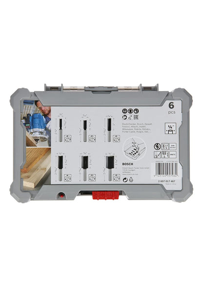 Bosch Juego de fresas rectas Standard vástago de 1/4'' 6 pzs