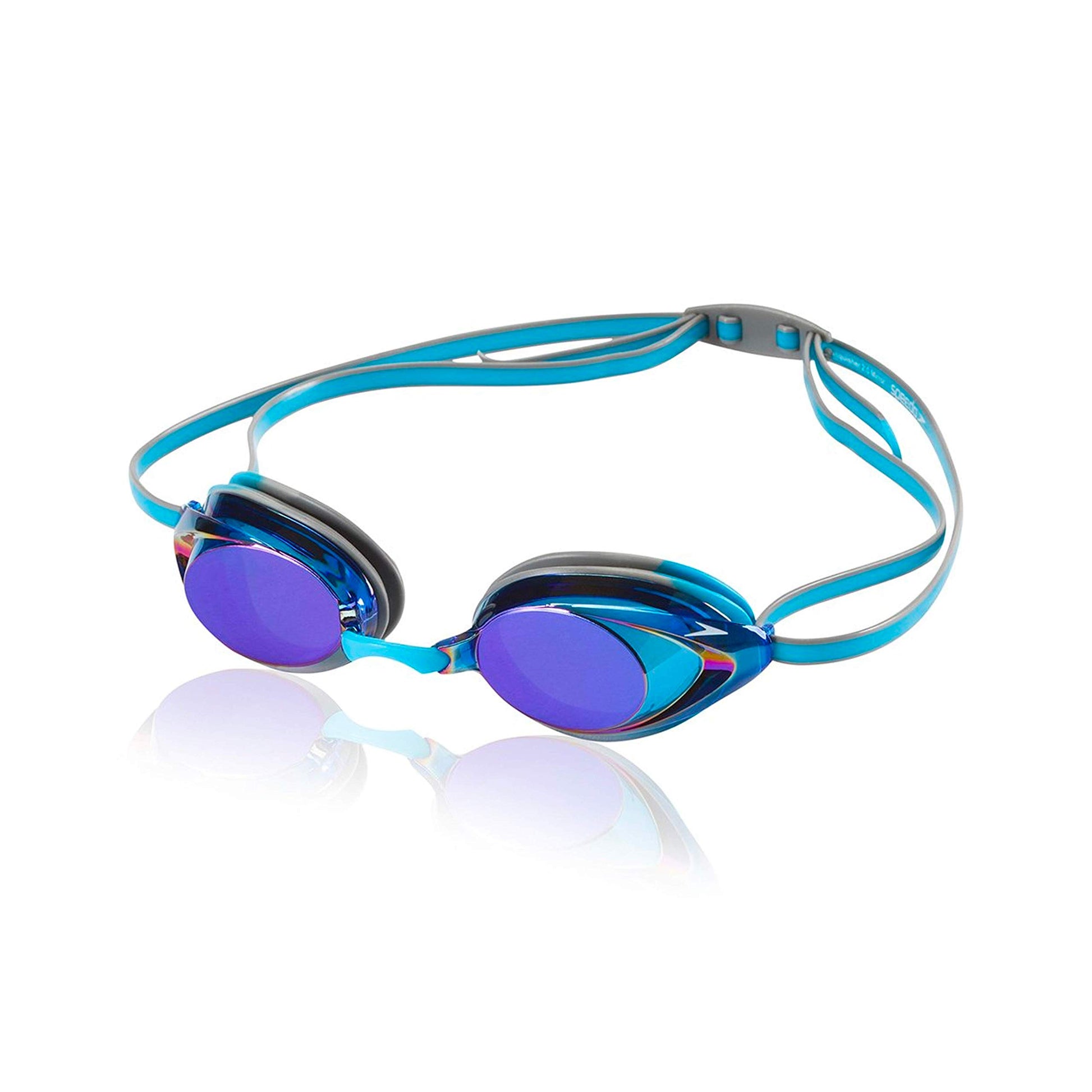 Speedo - Gafas de natación Vanquisher 2.0 con espejo, azul horizonte, talla única