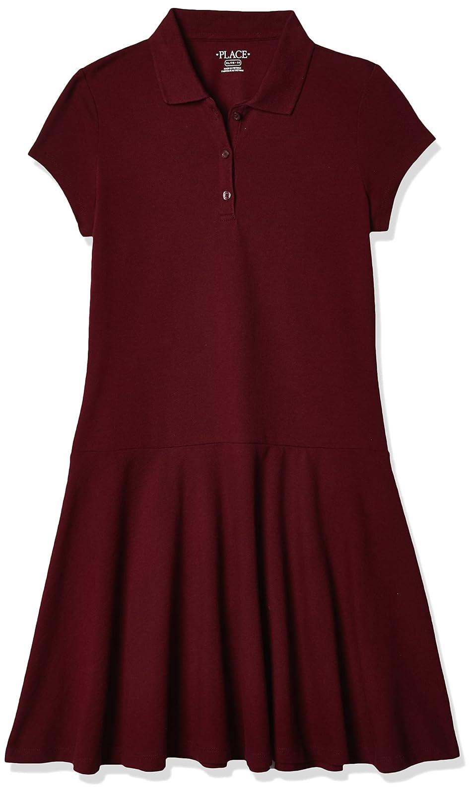 The Children's Place Vestido Polo Piqué Uniforme para Niña - rubine - 10-12 Años