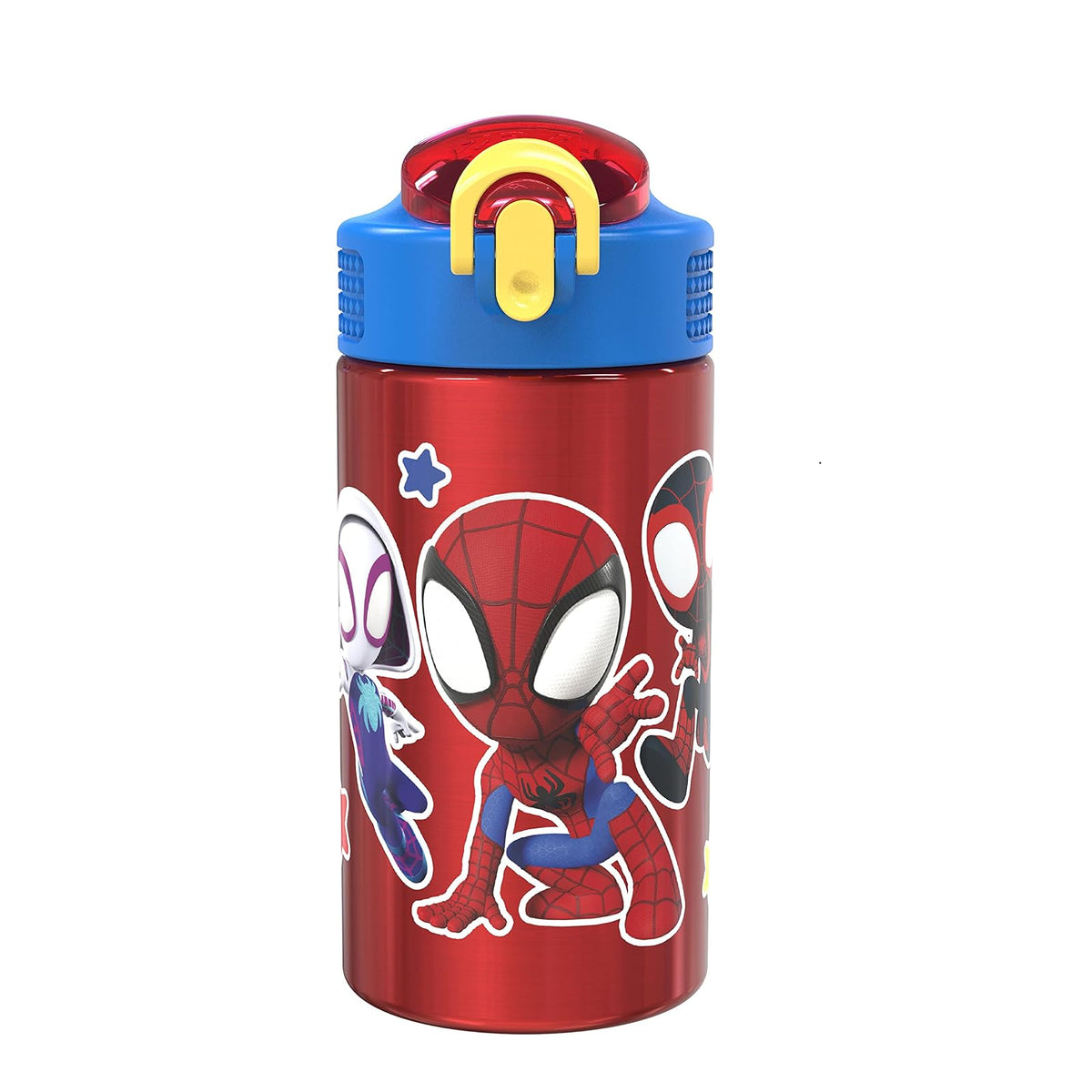 Zak Designs Marvel Spider-Man Botella de Agua Acero Inoxidable - Spidey and His Amazing Friends - 15.5oz