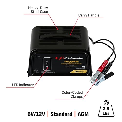 Schumacher SC1320 Cargador/Mantenedor Automático de baterías 6 Amp 12 Volts.