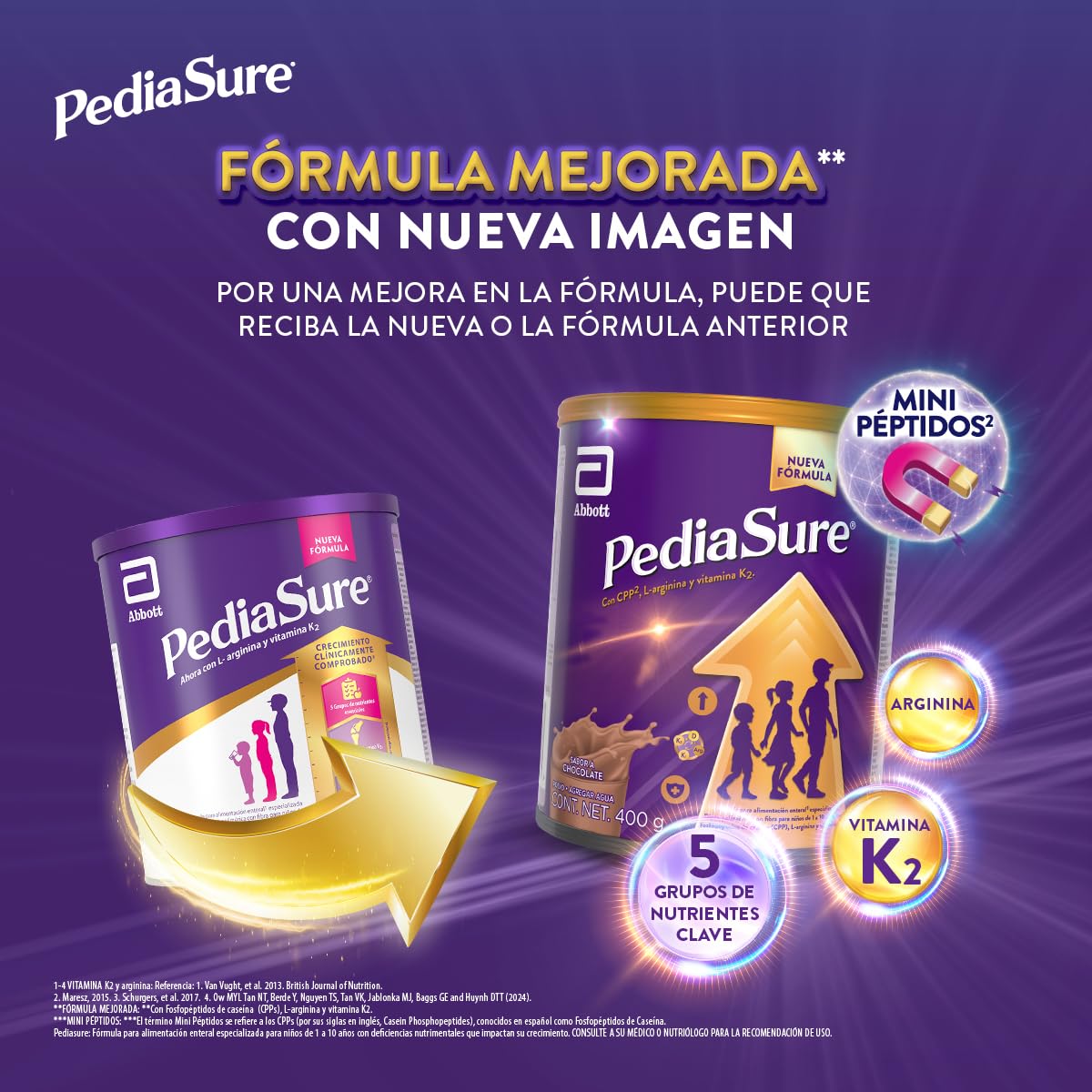 PediaSure Chocolate- Alimentación Especializada Polvo 400 g | Formula especializada para niños de 1 a 10 años con 5 grupos de nutrientes clave que apoya el crecimiento de los huesos.