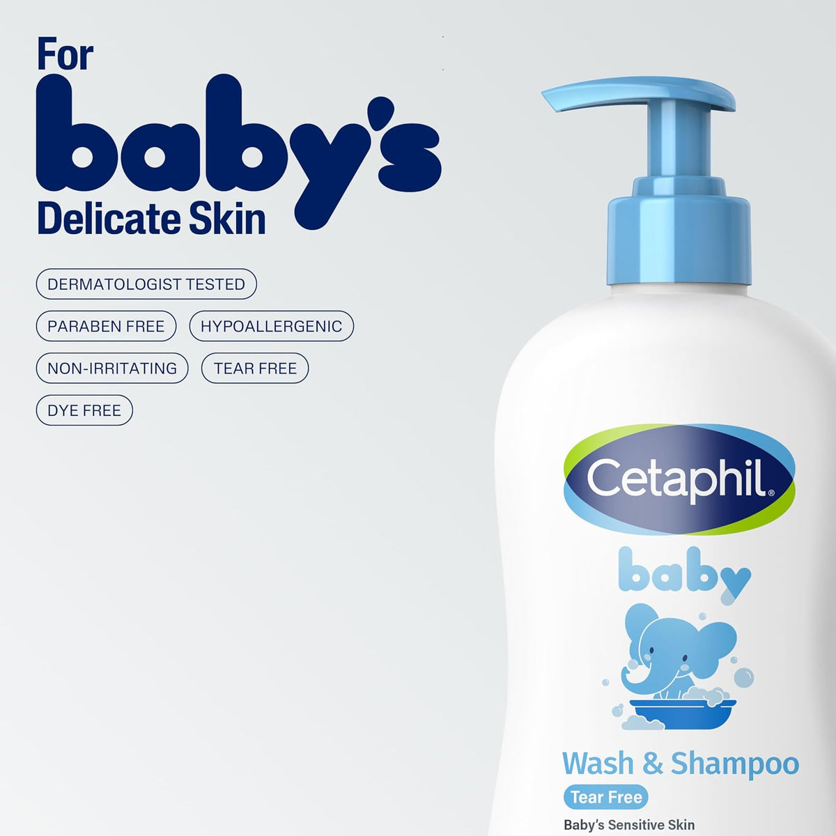Champú y Gel de baño para bebés Cetaphil con caléndula orgánica, sin desgarros, hipoalergénico, Ideal para Uso Diario, Probado por dermatólogos, 7.8 oz