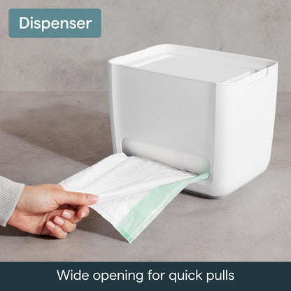 YouCopia SinkSuite - Dispensador de bolsas de basura, organizador de bolsas de basura de pie con tapa extraíble y cuna para almacenamiento, color blanco moteado
