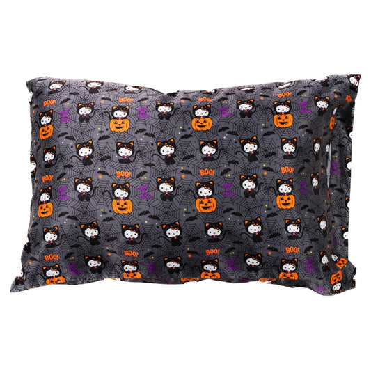 Funda de Almohada Reversible estándar de Seda Satinada de Sanrio Hello Kitty para Esqueleto de Halloween, para Belleza, 20x30 para Cabello y Piel, (Producto Oficialmente Licenciado) de Franco