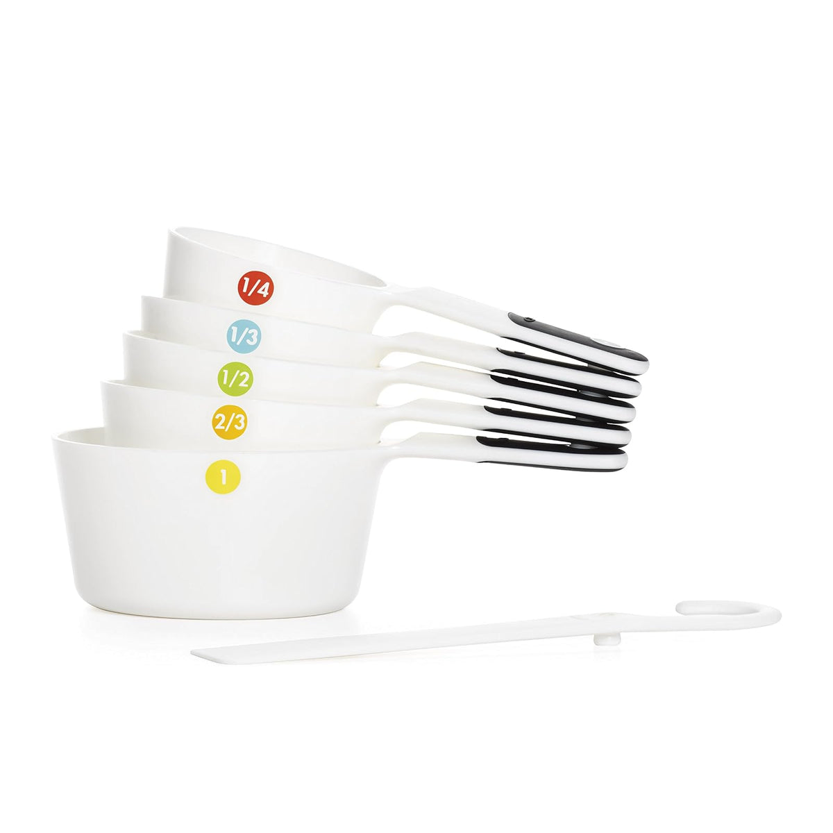 OXO Good Grips 5 piezas de tazas medidoras de plástico y espátula de pastelería
