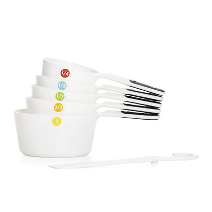 OXO Good Grips 5 piezas de tazas medidoras de plástico y espátula de pastelería