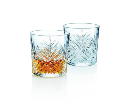 Luminarc Eugene - Juego de 6 Vasos de Vidrio de 300 ml Estilo Cristal Cortado, Ideales para Whisky y otras Bebidas
