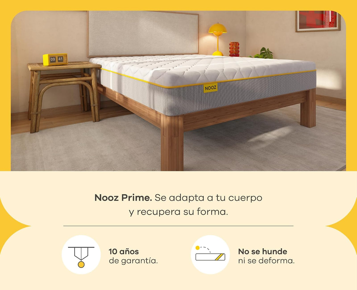 Nooz Individual Colchón Nooz, Espumas Responsivas, Certificadas por CertiPUR-US, EXCLUSIVO En Línea, Hecho en México, Garantía 5 años
