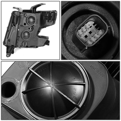 DNA Motoring Faro Delantero Derecho para Chevrolet Tahoe/Suburban 2015-2020, Negro/Ámbar, OEM-HL-0053-R