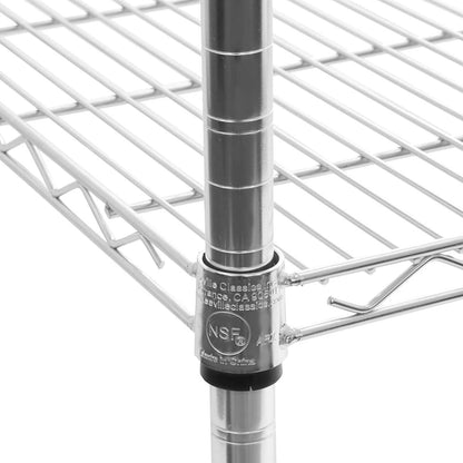 Seville Classics UltraDurable Heavy Duty NSF Solid Steel Wire Rack Storage Unit, Organizer for Garage, Warehouse, Office, Restaurant, Classroom, Kitchen, Steel, 5-Tier Shelving, 24" W x 18" D
