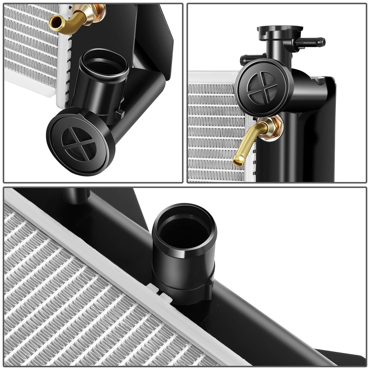 DNA Motoring OEM-RA-13106 Radiador Refrigeración Aluminio Estilo OE Negro/Metálica para Vibe/Corolla/Matrix AT 09-17