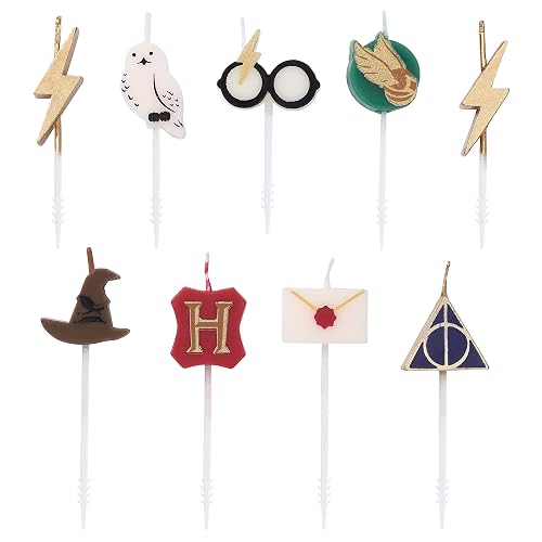 Papyrus Harry Potter Velas de Cumpleaños 9 | Metálicas, 3.25 pulg, para tartas y cupcakes