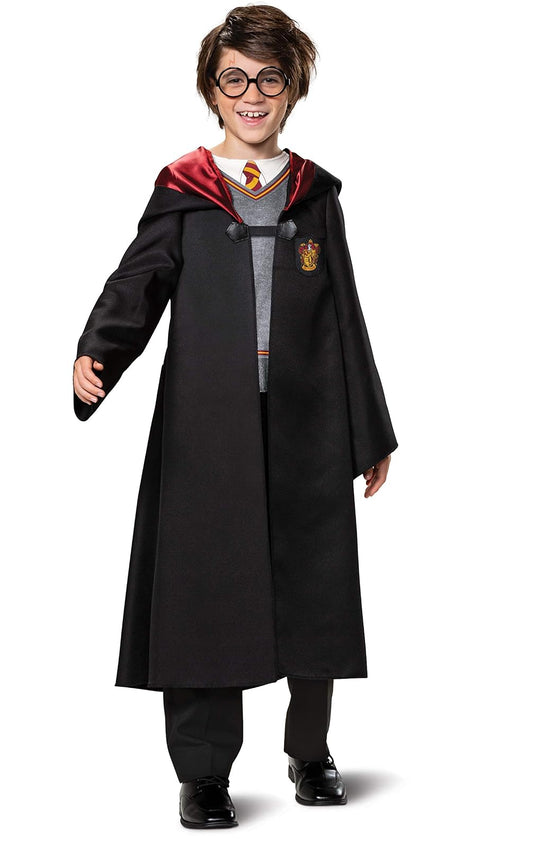 Disfraz de Harry Potter para niños, traje clásico para niños, talla L (10-12), negro y rojo