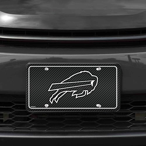 Rico Industries NFL Carbon Fiber Metal Tag Metal Auto Tag 8.5" x 11" - Great for Truck/Car/SUV
