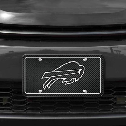 Rico Industries NFL Carbon Fiber Metal Tag Metal Auto Tag 8.5" x 11" - Great for Truck/Car/SUV