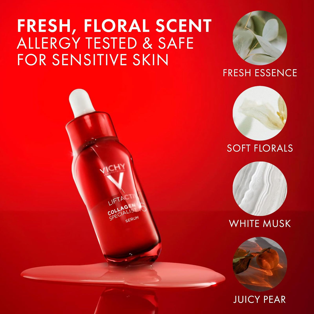 Vichy Liftactiv Collagen 16 Sérum Anti-edad Dermatológico 30ml | Primer Sérum con Tecnología Co-bonding para Corregir Arrugas, Líneas Finas y Estimular la Producción de Colágeno en la Piel