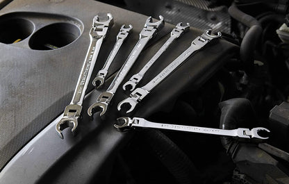 GearWrench 81911 6 Piece Flex Flare Nut Wrench Set Metric