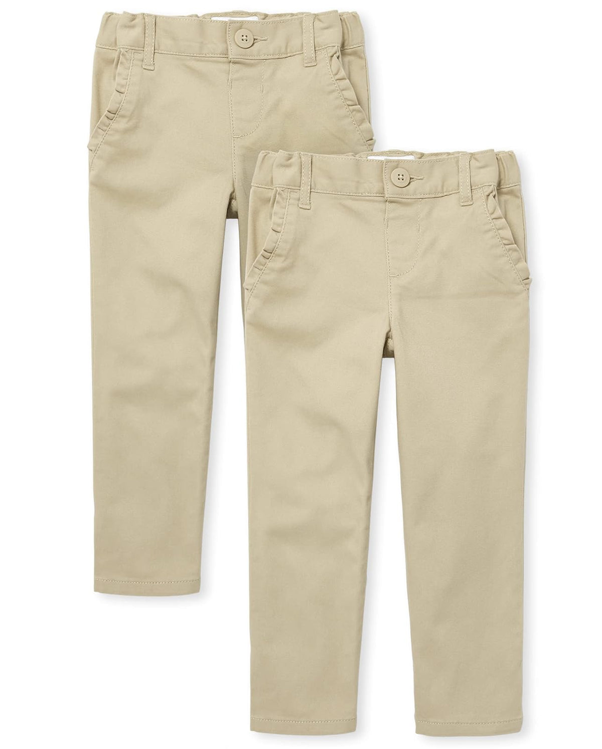 The Children's Place Pantalones Chinos Delgados, Paquete de Dos Pantalones para bebés niñas