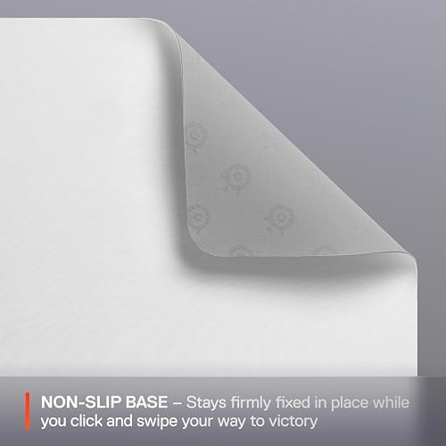 SteelSeries QcK Mouse Pad de Tela para Gaming – Superficie Exclusiva microtejida – Optimizado para sensores de Gaming – Máximo Control – Tamaño M – Color Blanco