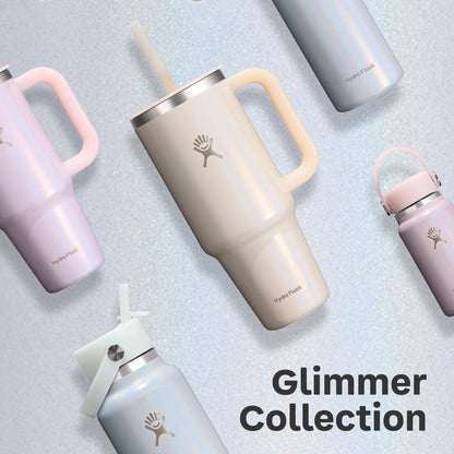 HYDRO FLASK - Botella de agua aislada de acero inoxidable – Tapa de paja flexible de boca ancha, no derrama, a prueba de fugas y recargable en color azul brillante de 32 onzas