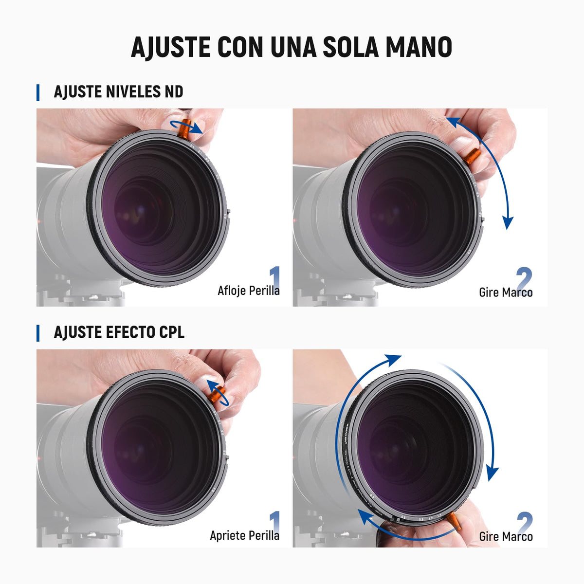 NEEWER 72mm 3 en 1 Filtro ND Variable + CPL + Black Diffusion 1/4 para Filtro de Efecto Cinematográfico de Niebla, ND2-32 (1-5 Pasos), Objetivo Cámara Densidad Neutra Polarizador Circular Multicapa