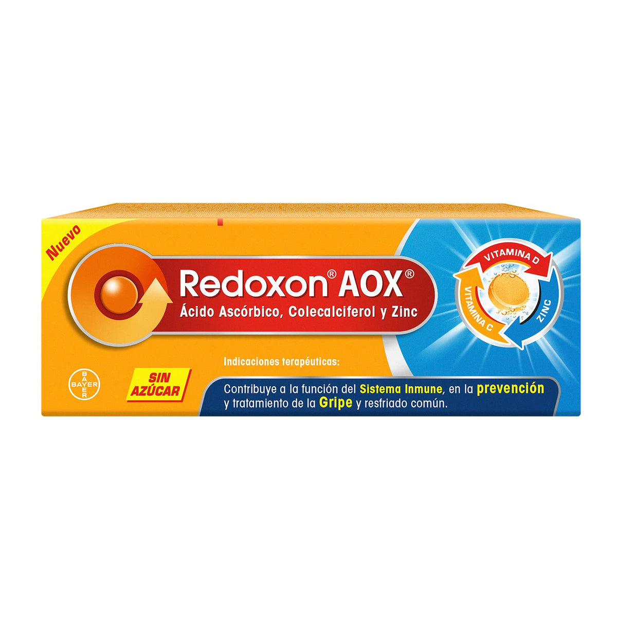 Redoxon AOX Multivitamínico con Vitamina C, Vitamina D y Zinc, Pack de 3 Unidades con 10 Tabletas Efervescentes, Naranja