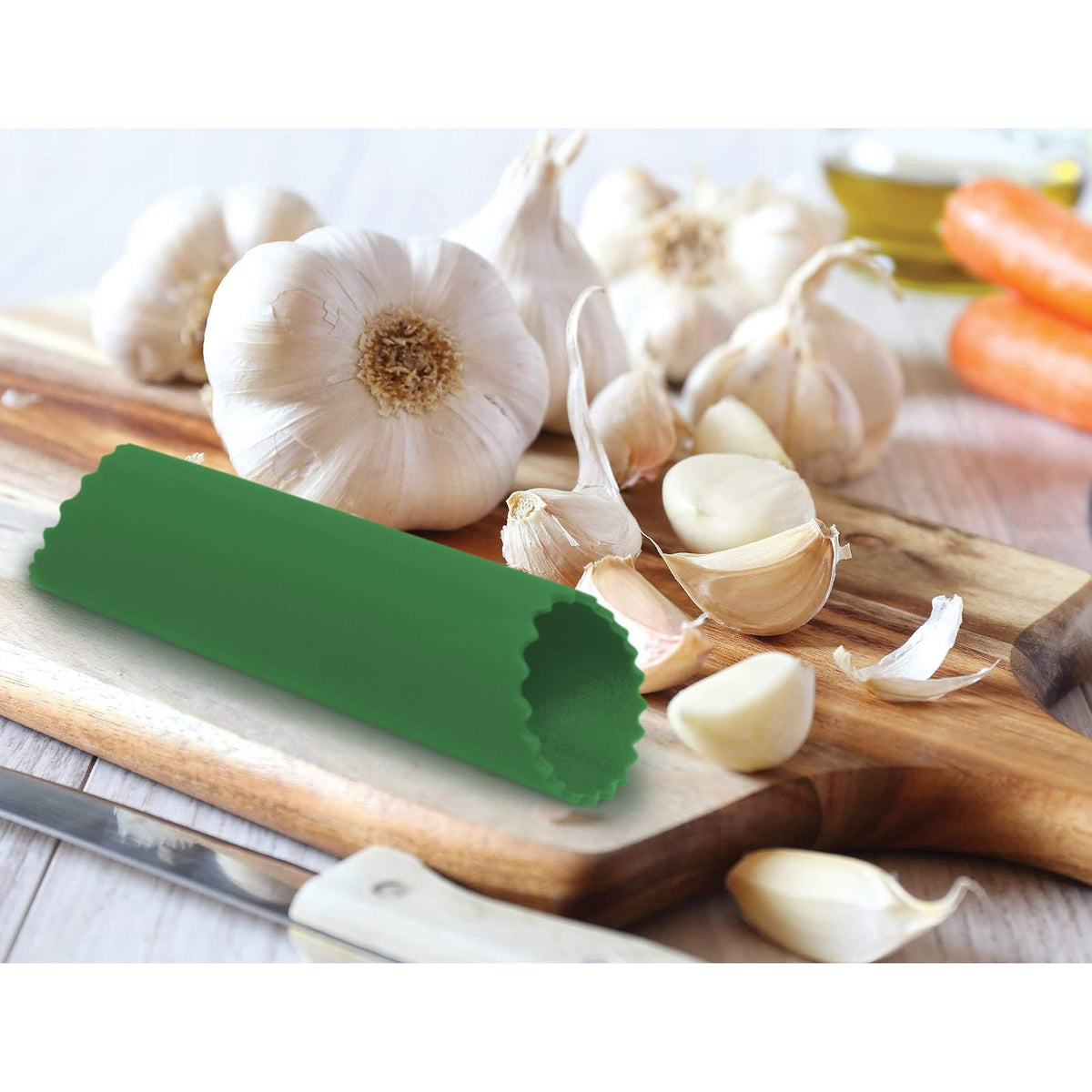 Fantes 43836 Fda Approved Silicone Garlic Peeler Tube, Green, The Italian Market Original Since 1906