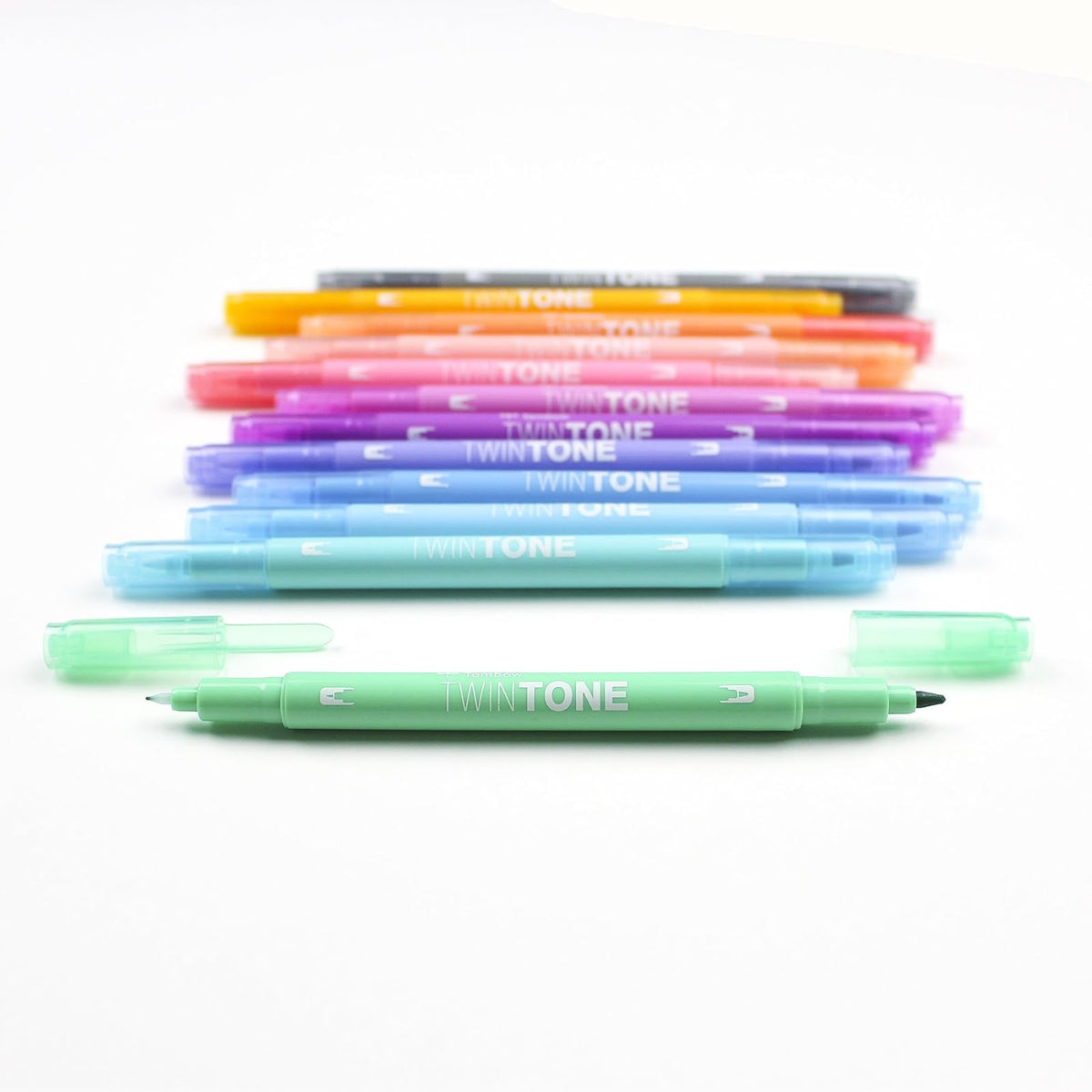 Tombow 61501 - Juego de marcadores TwinTone color pastel, paquete de 12 Marcadores de doble cara perfectos para planificadores, diarios, garabatos y mucho más