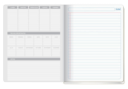 Scribe, Clásico®, Cuaderno Profesional, Pasta Semi Rígida, Cosido, Raya, 100 hojas, Rojo (Paquete de 2)