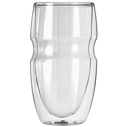 Vasos de doble vidrio Serafino, para cafés y tés fríos, con capacidad de 475 ml. Set de 2 vasos de vidrio con aislante