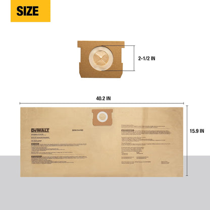DEWALT DXVA19-4102, bolsa de filtro compatible con DXV12P DXV14P DXV16PA DXV16S