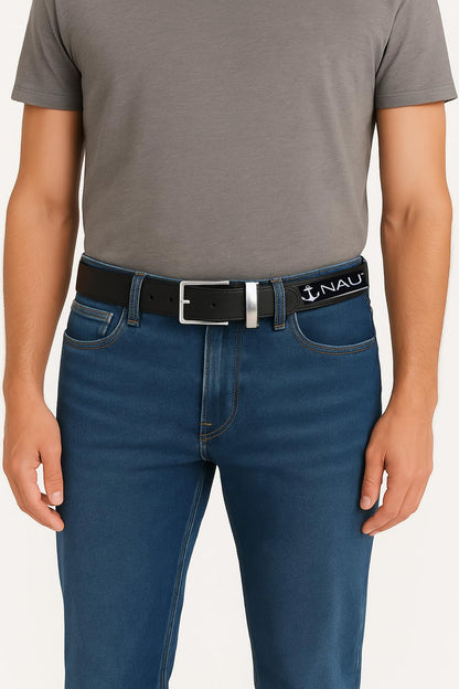 Nautica Nautica Cinturón reversible para hombre con patrón de bandera Cinturón para Hombre