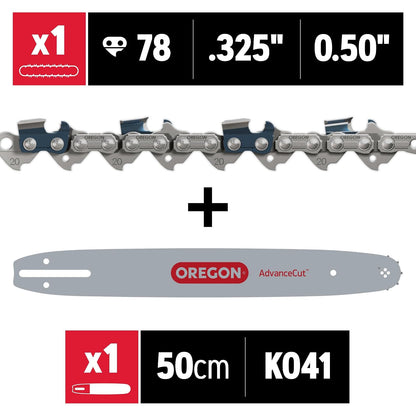 Oregon 37977 20-Inch Replacement Chain Saw Bar and Chain Combo For Craftsman, Echo, McCulloch And Poulan