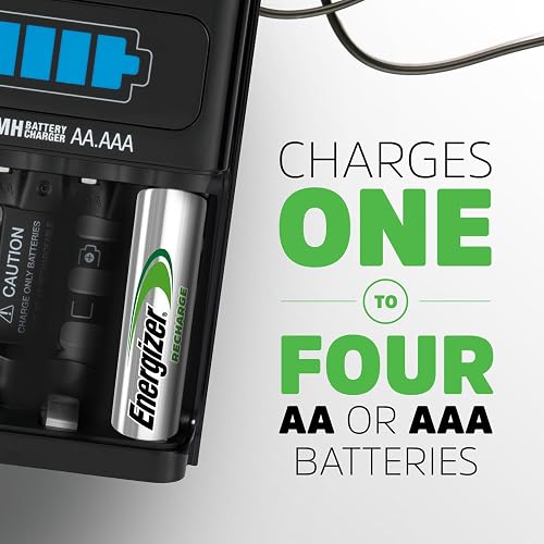 Energizer Recharge Universal Charger charges 8 AA/AAA, 4 C/D or 1 9V NiMH Batteries