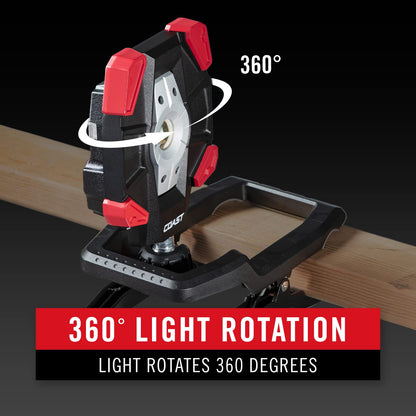 Coast CL40R 3900 lúmenes recargable de doble potencia giratoria LED de aluminio con haz de inundación gran angular, negro/rojo