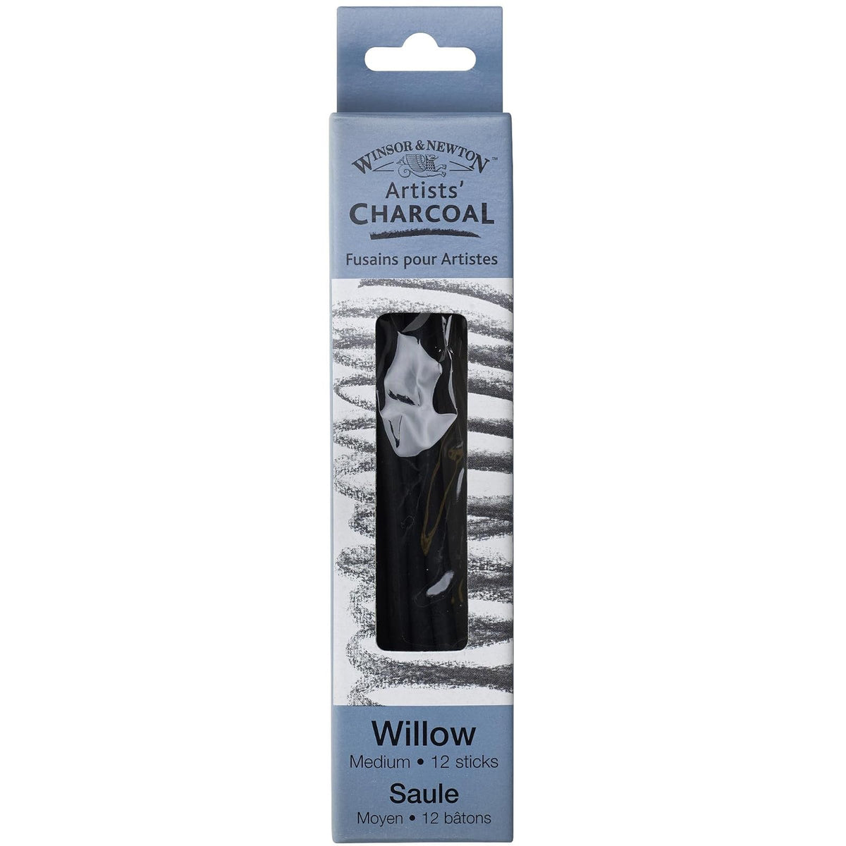 Winsor & Newton Carbón de Sauce para Dibujo, Caja de 12 - 12 Unidad (Paquete de 1) - Caja de 12