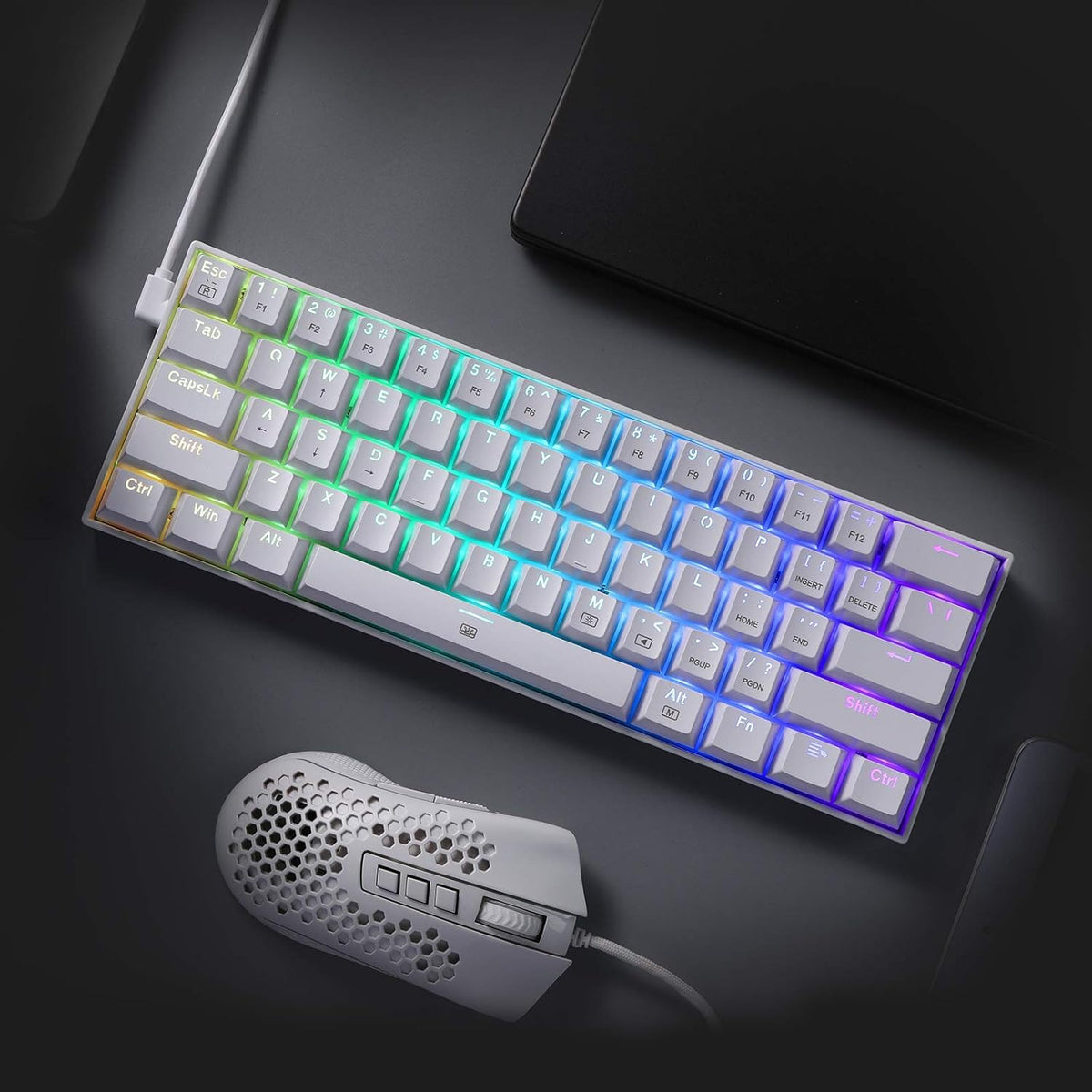 Redragon Teclado Mécanico 60% Dragonborn White K630W - Red Switch
