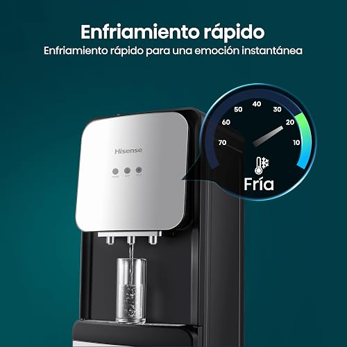 Hisense H04WDBS3S3-Dispensador de Agua, Carga Oculta, Gris | Enfriamiento rápido,Alerta de Agua Baja,Bloqueo de Seguridad para Agua Caliente,Dispensador de Agua en Múltiples Temperaturas