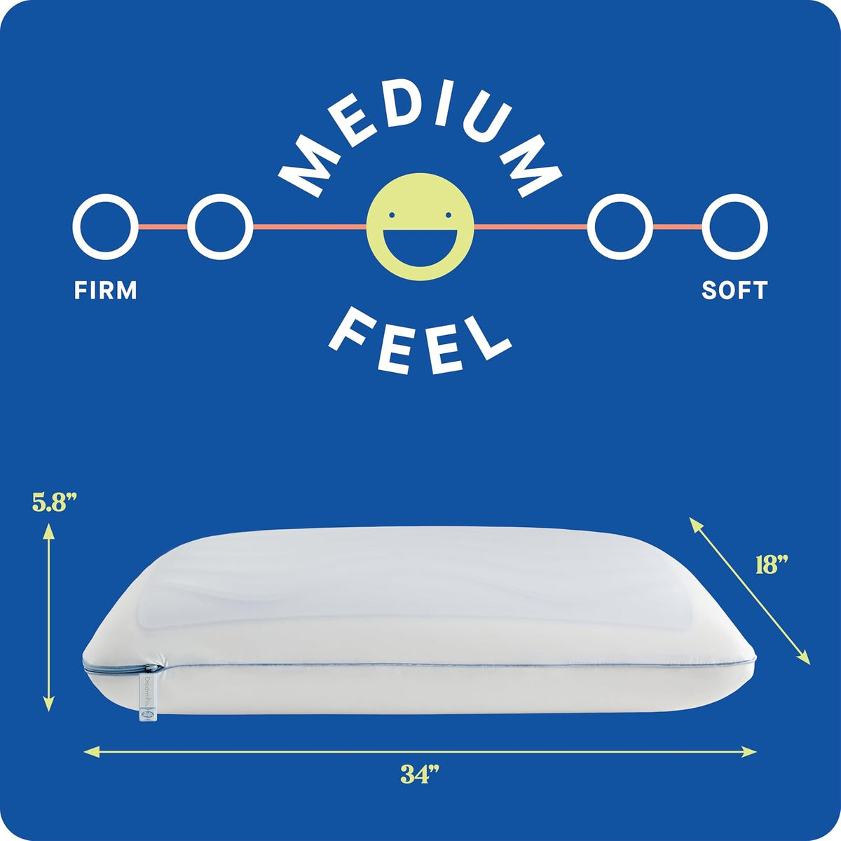 SEALY Dreamlife Almohada refrescante de Espuma viscoelástica tamaño King con Gel de refrigeración SealyChill, Funda extraíble Lavable a máquina, Fabricada en los Estados Unidos, Color Blanco